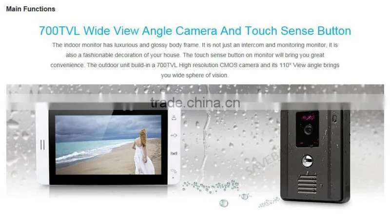 7" Wired Video Door Phone Hands-free Intercom Night Vision Camera Color Monitor