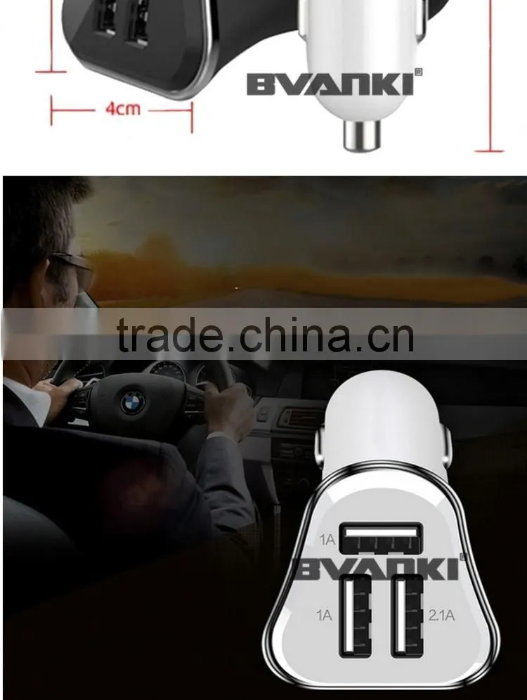 2016 Trade Assurance New design CE RoHS FCC 12V 5.2A Triple mini 3 ports USB Car charger Adapter for samsung charger free sample
