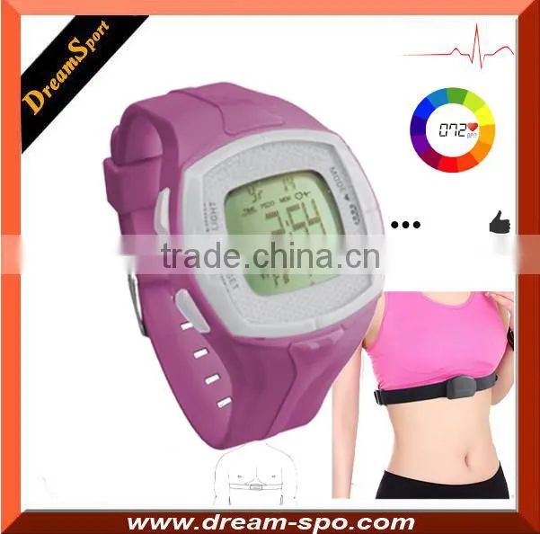 All-in-one Heart Rate Monitor Watch with Chest Strap Calorie Counter Digital Watch with Pedometer Stopwatch, HRM DHP-828