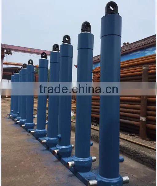 manufacturer Hyva type double acting telescopic hydraulic cylinder trailer hoist