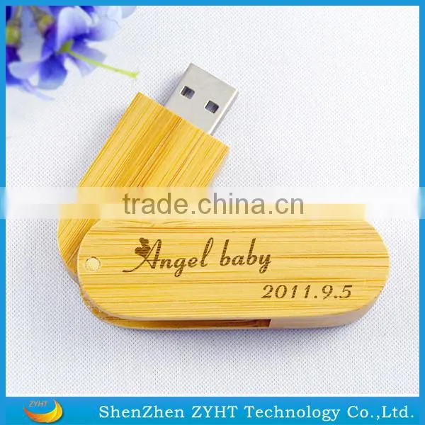 2015 Promotion Gift Keyring Wooden USB Memory for Business Present Wood Pen Drive