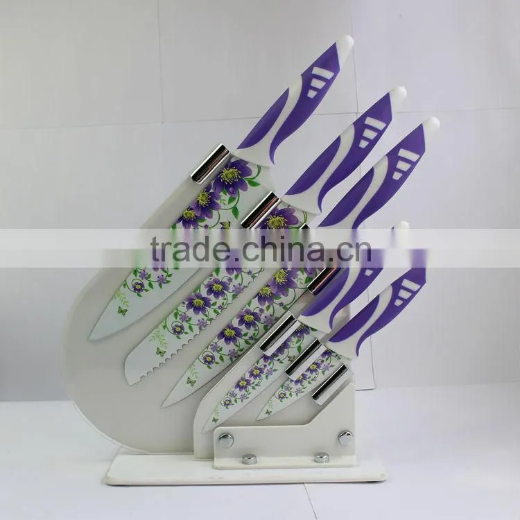 Fashion coating kitchen knife set