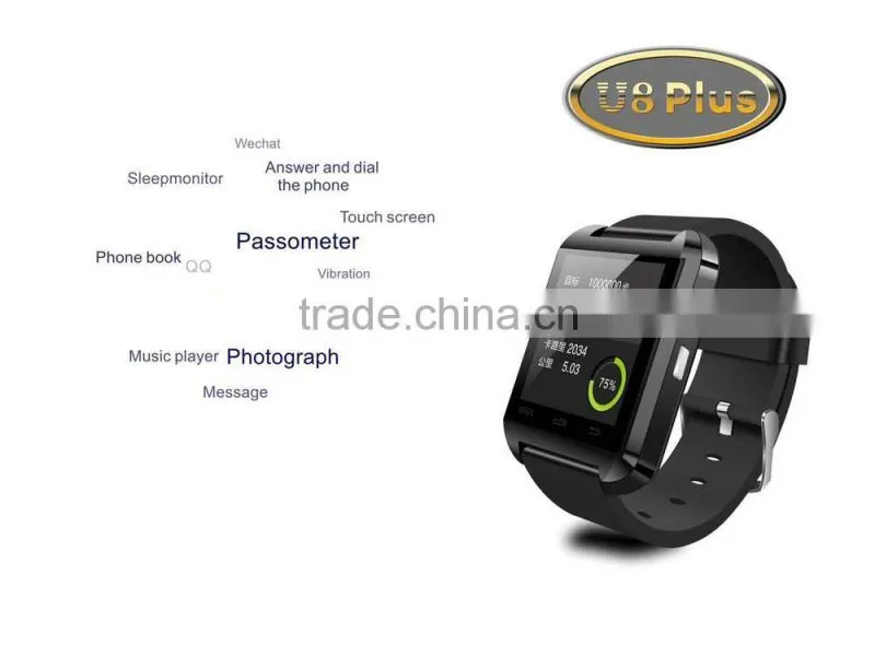 BT4.0 iOS Android Smart Watch with 1.3MP Camera and Leather Strap