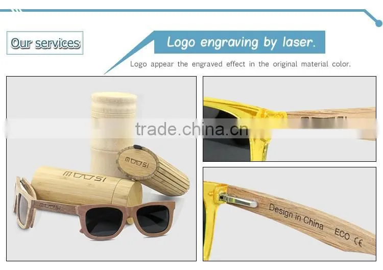 Custom Wood Sunglasses Customized Glasses Wooden Bamboo Logo CE FDA