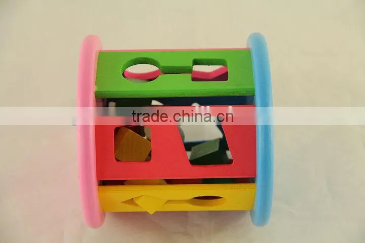 Intelligence shape wheel wooden block toy