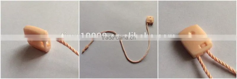 2015 of the most cheap, good color fastness of brand clothing plastic string tag seal pink tag