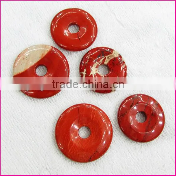 JF6879 Natural gemstone semi precious stone donut pendants