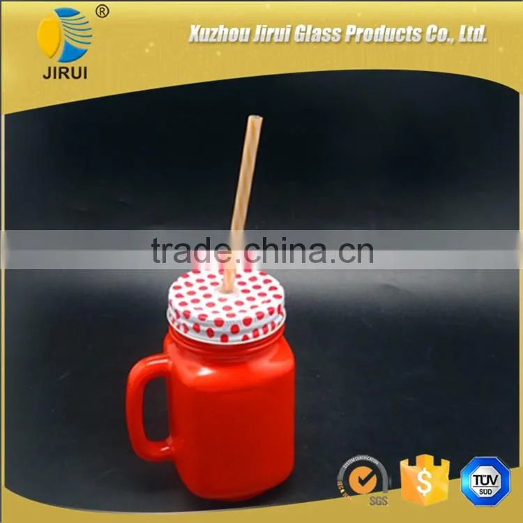 450ml glass mason jar with handle