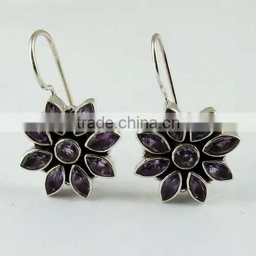 Floret !! Red Garnet 925 Sterling Silver Earring, Gemstone Silver Jewelry, Handmade Silver Jewelry