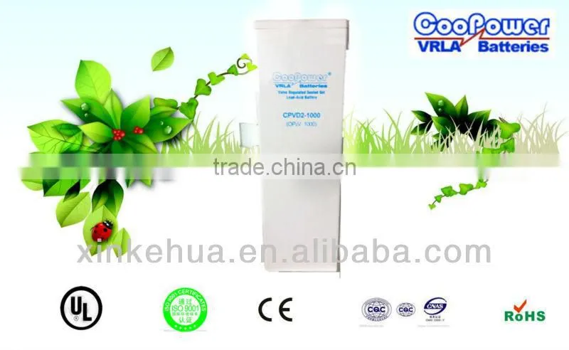 Free maintaince OPZV(GEL) 2V1000AH Solar Battery