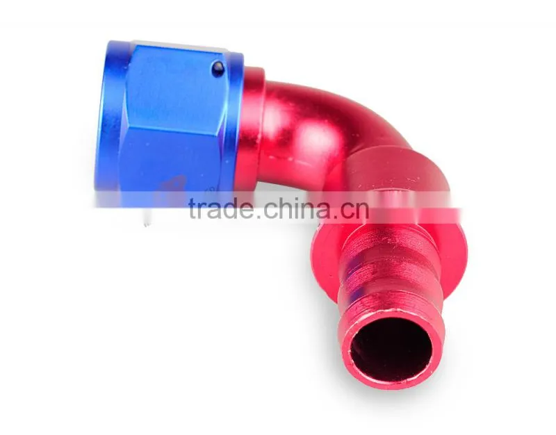 Aluminum oil cooler hose fitting 90 degree push on hose end push on 10-090-12