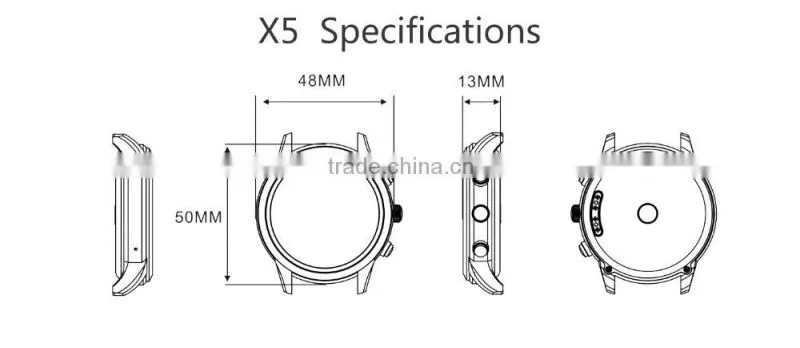 X5 touch screen mobile phone watch android wifi mt2601 smart watch