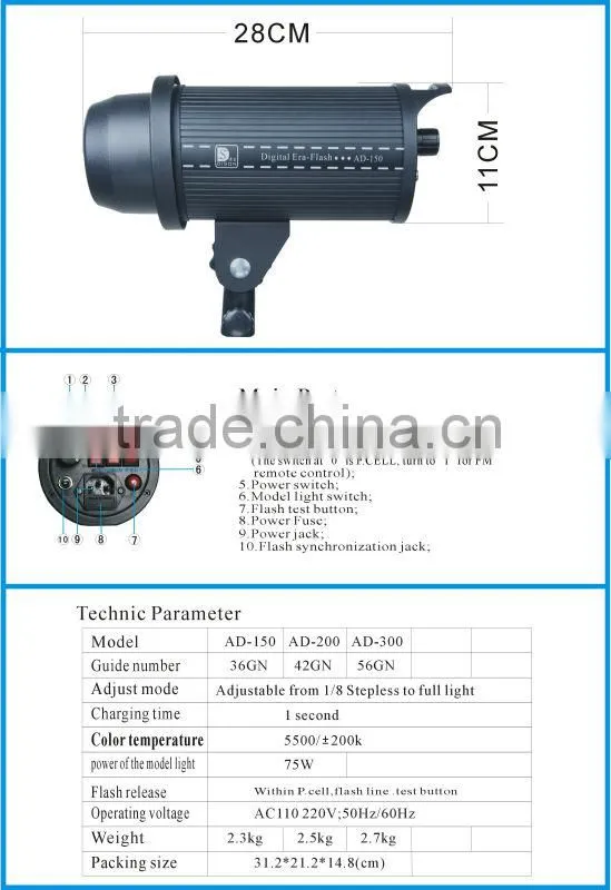 AD-150 beautiful shape meidike 150w Professional Photographic Equipment