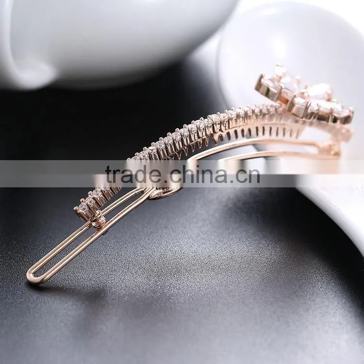Fashion Women Girls Hair Barrettes White Flower Crystal Rhinestone Hair Pins Side Knotted Hairclips Hotsale Hair Accessory