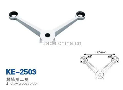 90/180 degree 2 Claw spider glass system, glass spider fitting