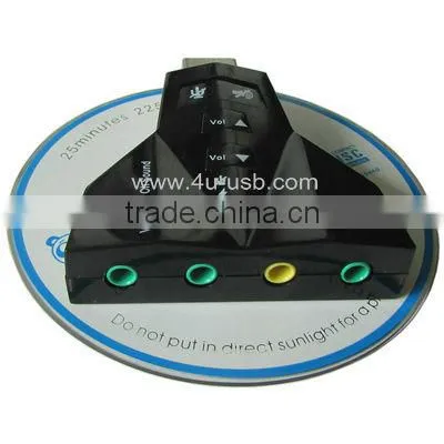 4U 2.1 Channel USB Sound Adapter (Double USB Microphone,Double USB Headset)
