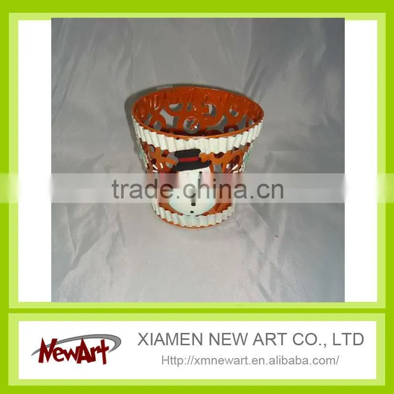 metal christmas glowing flower pot