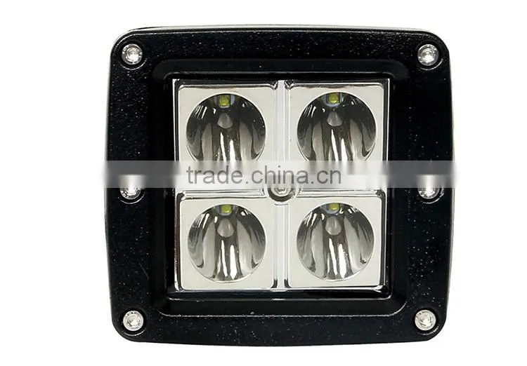Portable 12w 12v led flood work light for motocycle driving
