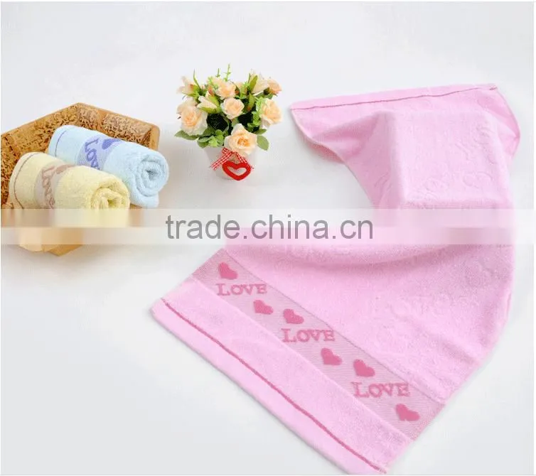 cheap 100% cotton LOVE heart jacquard design towel cheap wholesale hand towels