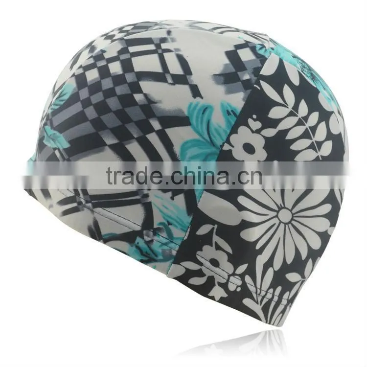 Wholesale cheap polyester senior swimming caps