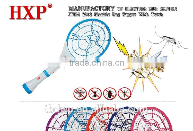 Mosquito racket manufactory rechargeable mosquito swatter with torch TB2012