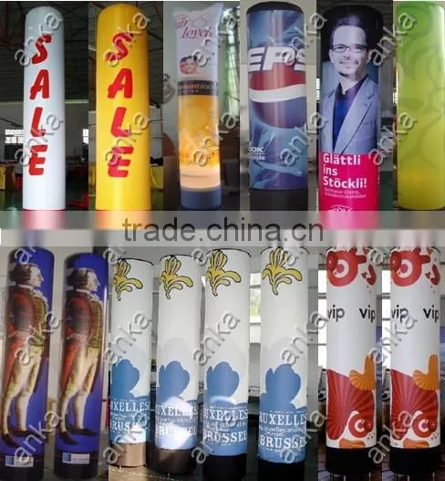 Inflatable pillars for stage decoration