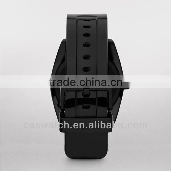 Fashion coll all balck silicone sport watch