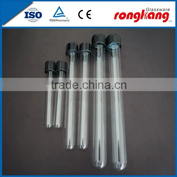Glass test tube with screw cap