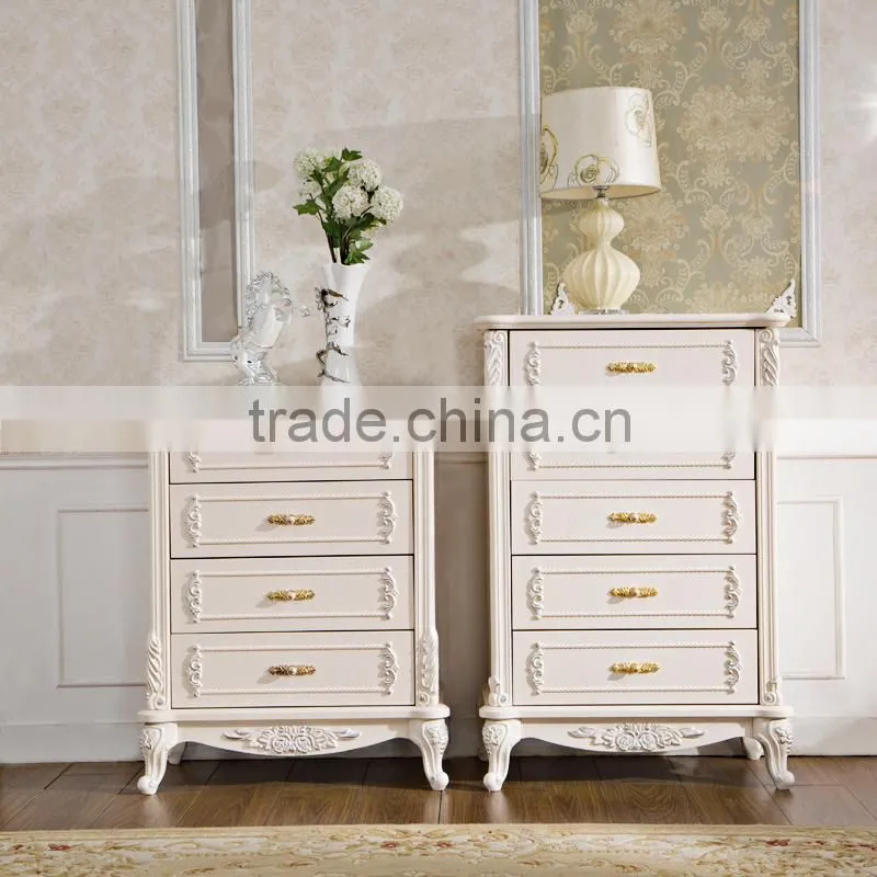 Luxury French Style Hand Carved Wooden MDF Panel Bedroom Sliding Door Cupboard Design