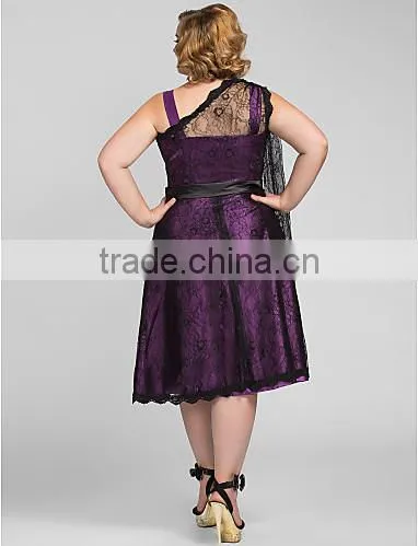 Gorgeous Knee-length Lace Black Sexy Homecoming Dresses Plus Size