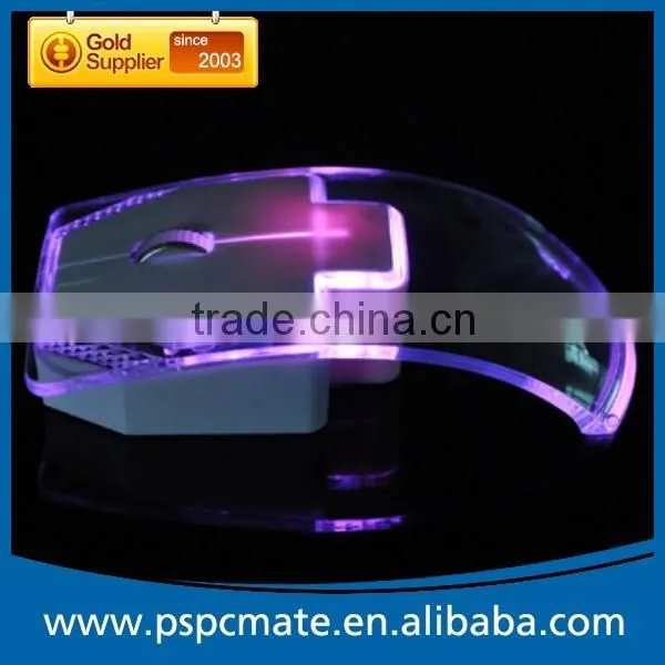 Computer Transparent Wireless Mouse with colorful led light