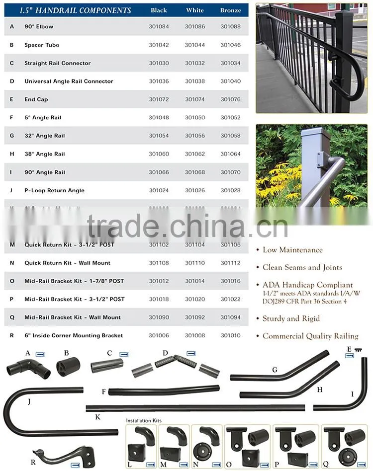 Different Style Aluminum Handrail Brackets