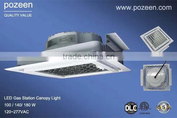 DLC listed 5 years warranty 2015 factory wholesalel high quality LED canopy light 90w