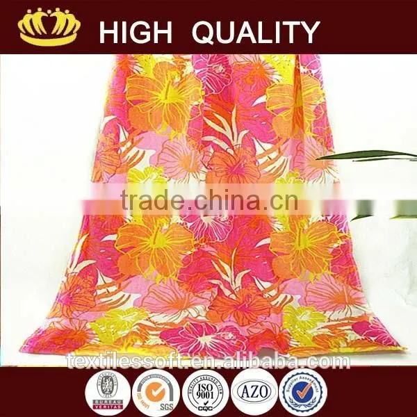 2015 new design microfiber custom cartoon animal printed beach towel