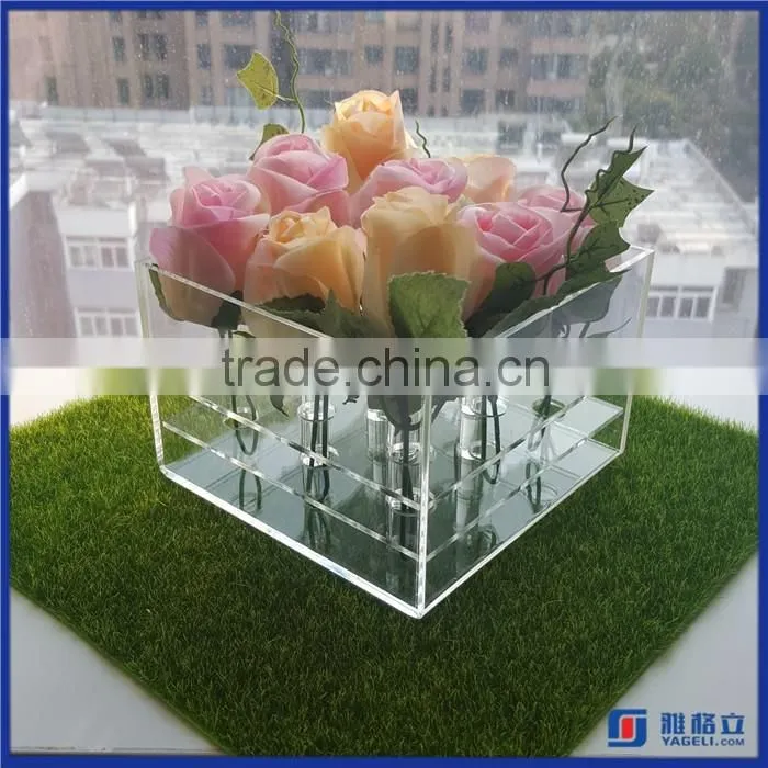 Manufacturer supplier customized acrylic flower display box / high quality acrylic flower display case