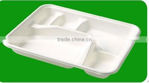 Disposable biodegradable compartment tray