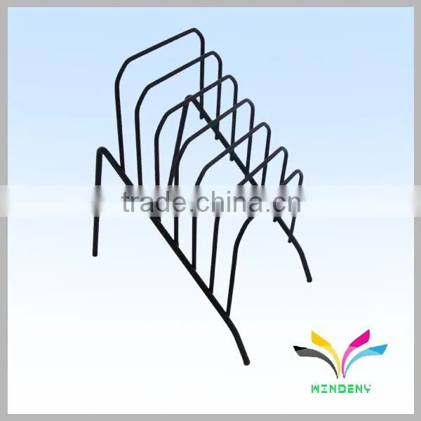 Black powder coated wire metal step file divider outdoor magazine rack