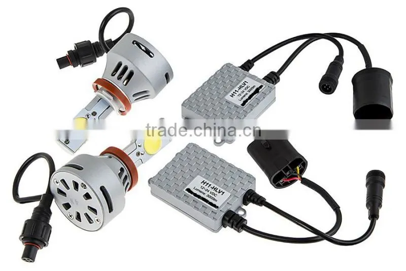 LED Headlight Kit - H11 LED Headlight Bulbs Conversion Kit with Built In Fan