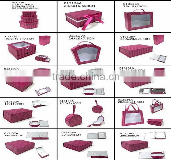 Fashion cardboard Jewelry Box with Mirror/lock/PU/PVC leather