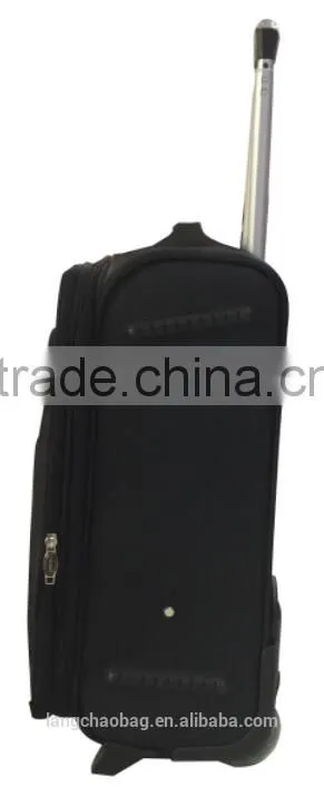 2015 EVA Fabric Material Black Most Popular Built-in 2 Wheels Luggage