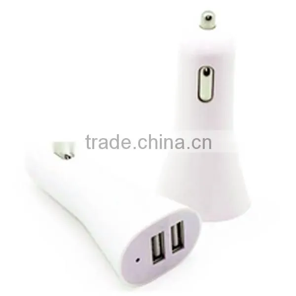 Portable plastic Shell Design 3 Port USB 2.1A Car Charger