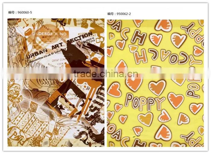 Magazine design of heat transfer foil for PVC leather