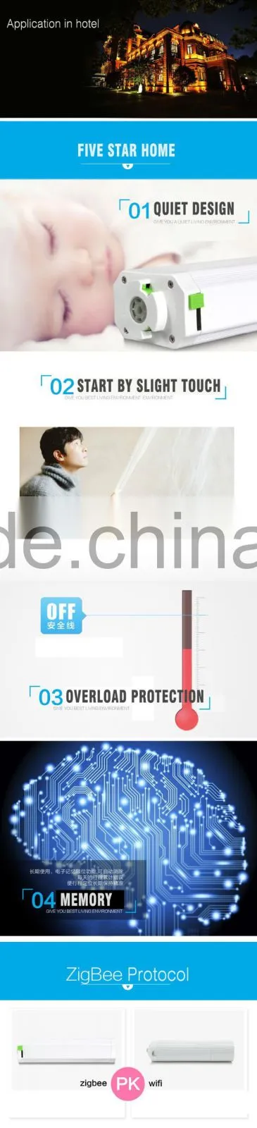 Zigbee smarthome curtain motor factory