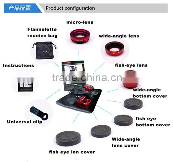 3 in 1 Universal Camera Lens,For Samsung Galaxy S4 Mini Fisheye Lens