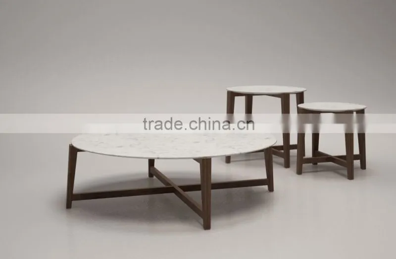 Modern Style Marble wood coffee table (T-85A+B+C)