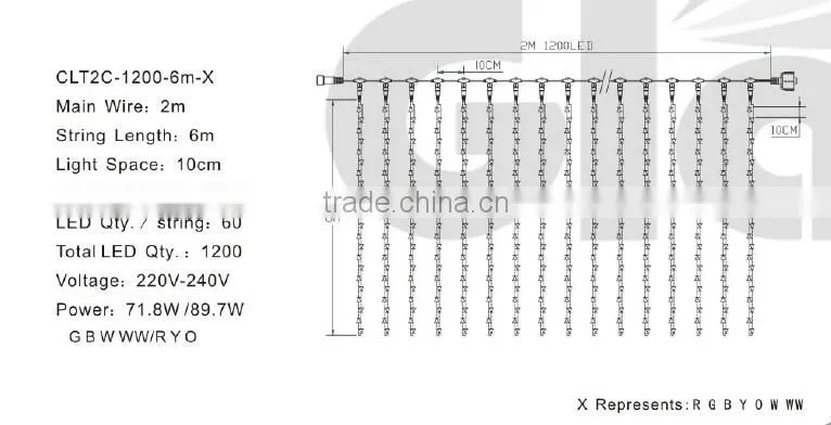 Extendable LED Curtain Light for Chrismas Decoration