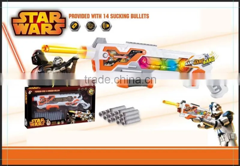 kids soft bullet gun with light/music