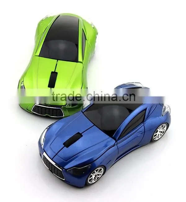 car shape wireless mouse with blue headlight
