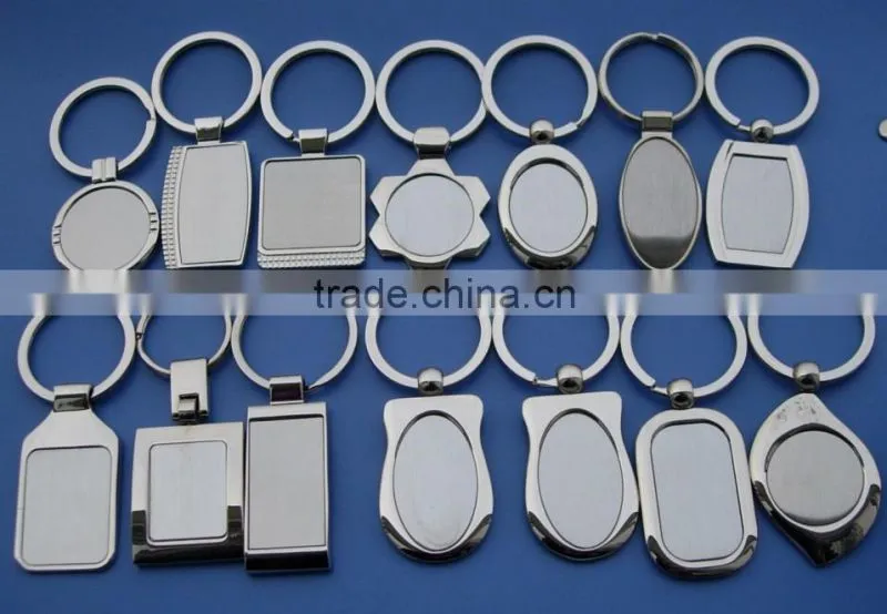 silver round custom travel picture printing metal key holder