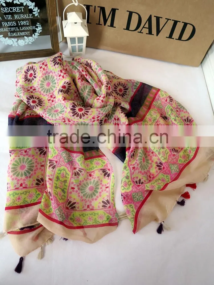 Promotion & Premium Gift Silk Scarf in Printing design